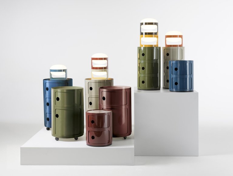 Kartell Componibili New Big kast nachtkastje Ø42 (2 comp.) wit