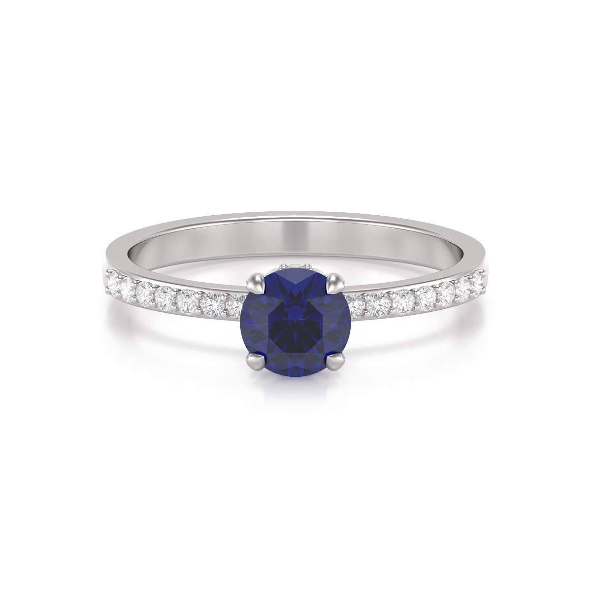 Bague ADEN Or 585 Blanc Saphir et diamants 2.4grs