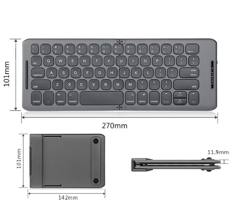 HOMTEC - USB oplaadbaar Bluetooth opvouwbaar toetsenbord