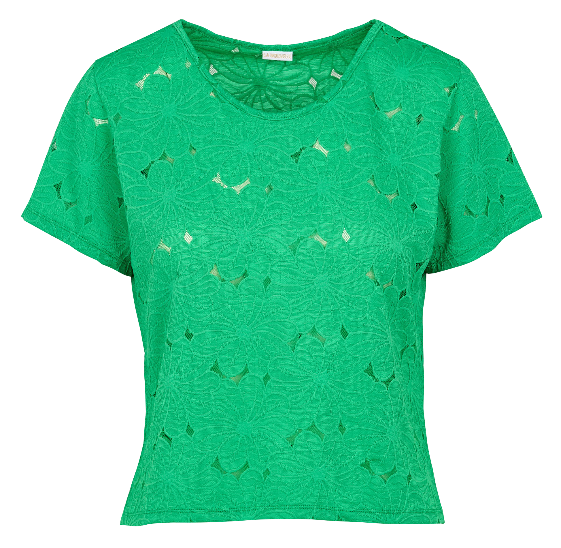CARLOS - Tee-shirt manches courtes en dentelle | Vert