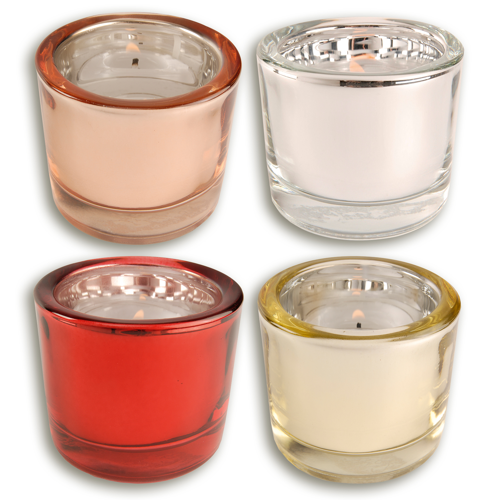Windlicht - farbig sortiert - Glas