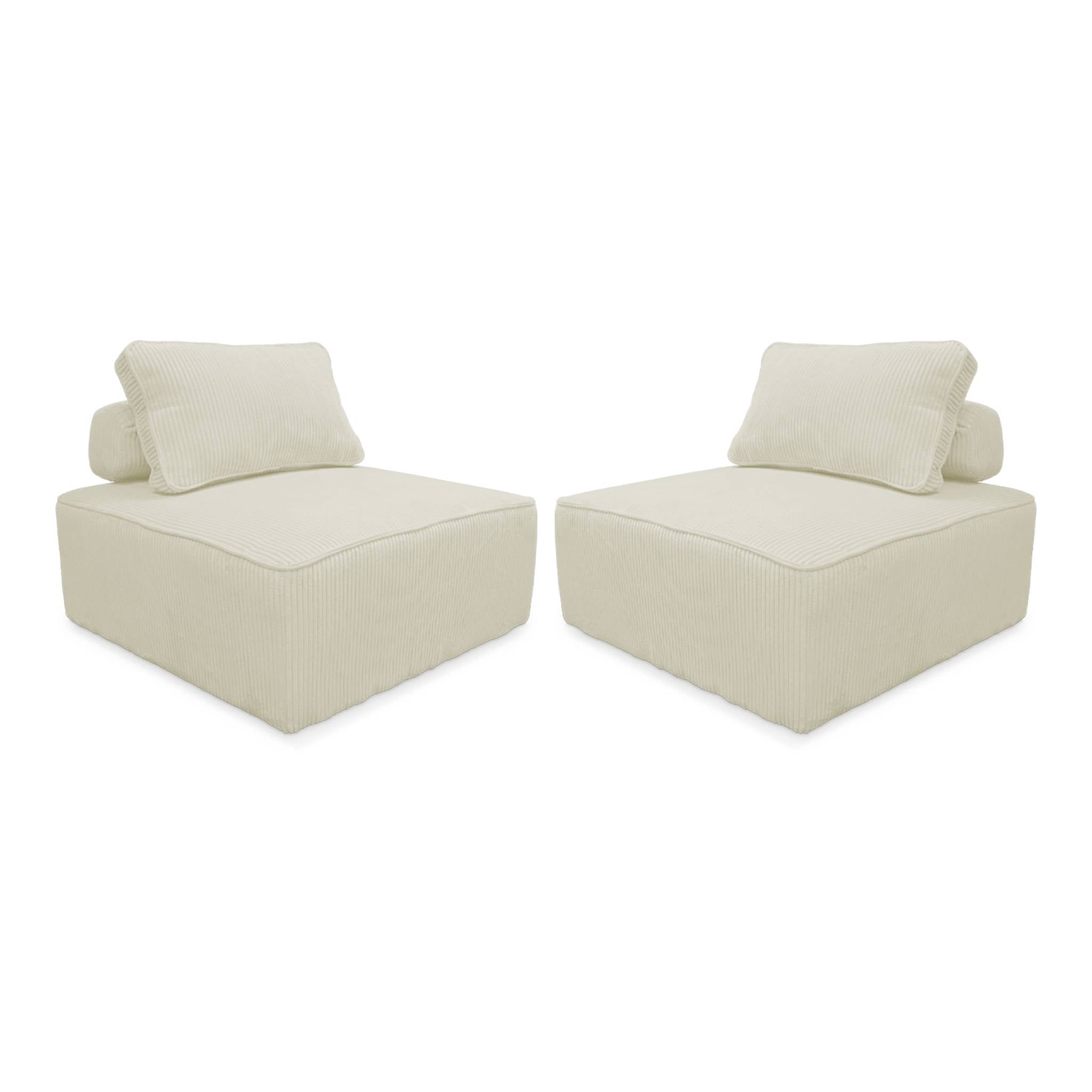 sweeek - Fauteuils corduroy 1 zitplaats (set van 2)