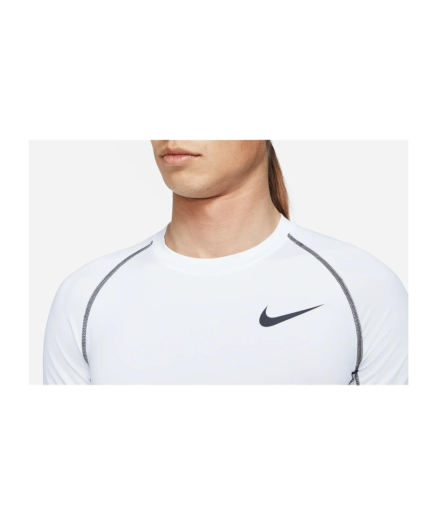 Nike Pro Longsleeve Weiss Schwarz F100