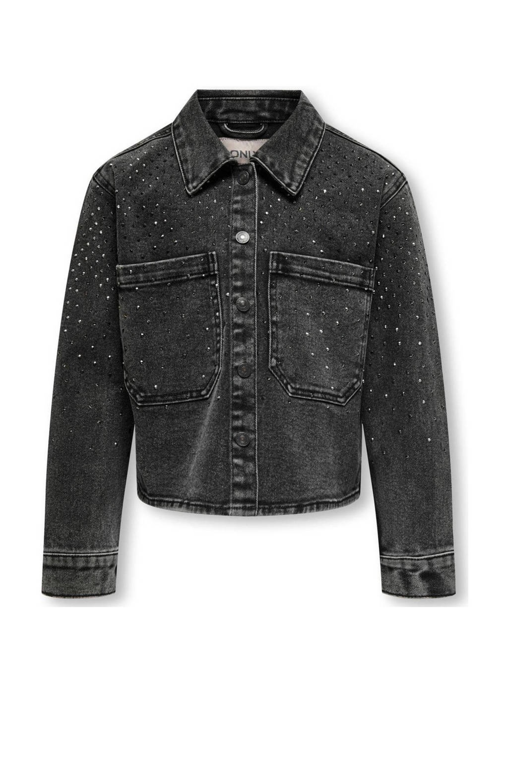 ONLY blouse KOGCASSIE RHINESTONE met all over print washed black