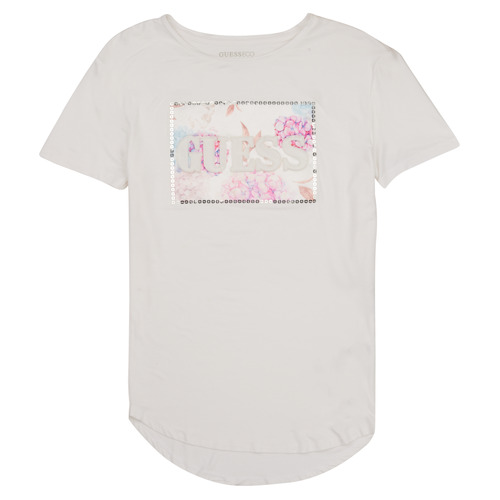 Guess - HIGHLOW SS T SHIRT - Blanc