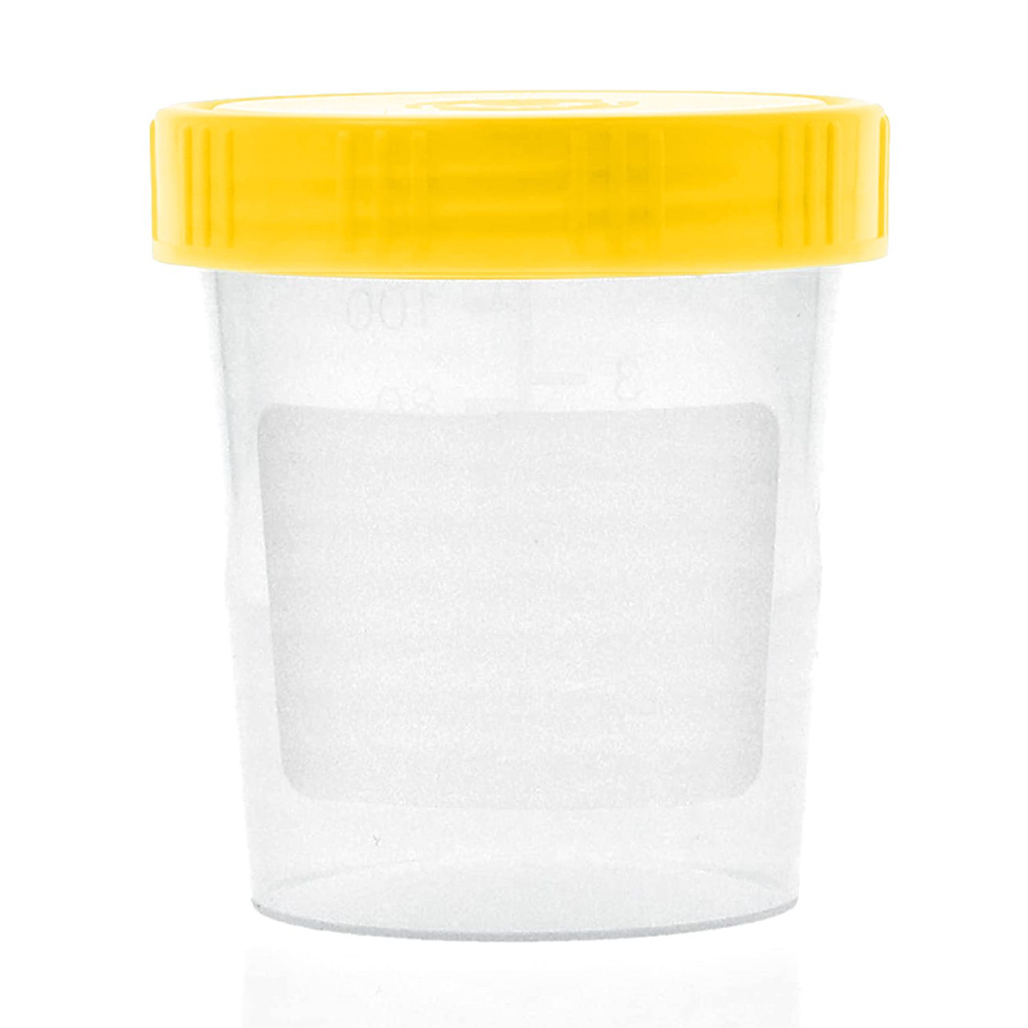 Urinbecher/Probenbecher mit Schraubdeckel - 125ml Fassungsvermögen, Auslaufsicher, Beschriftbar