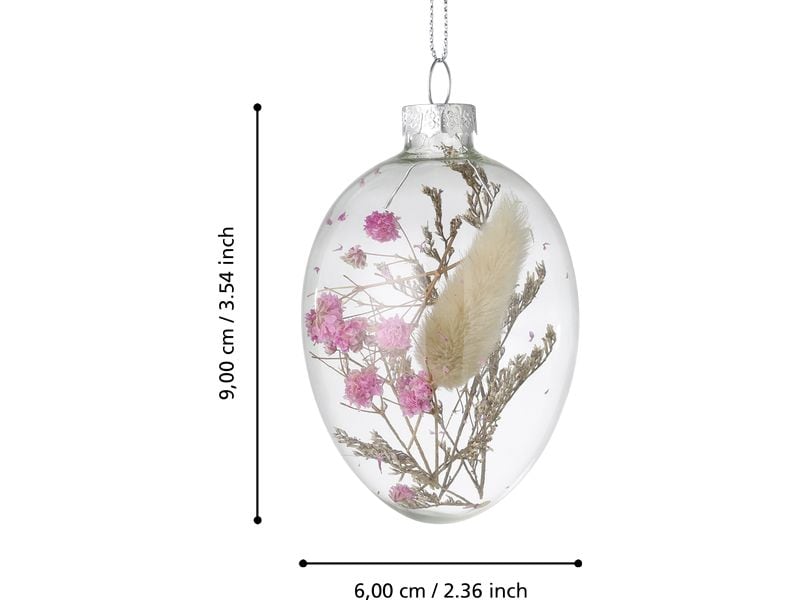 EGLO Aufhänger Fintry 12 Stück, Rosa/Transparent Ostereier zum Aufhängen