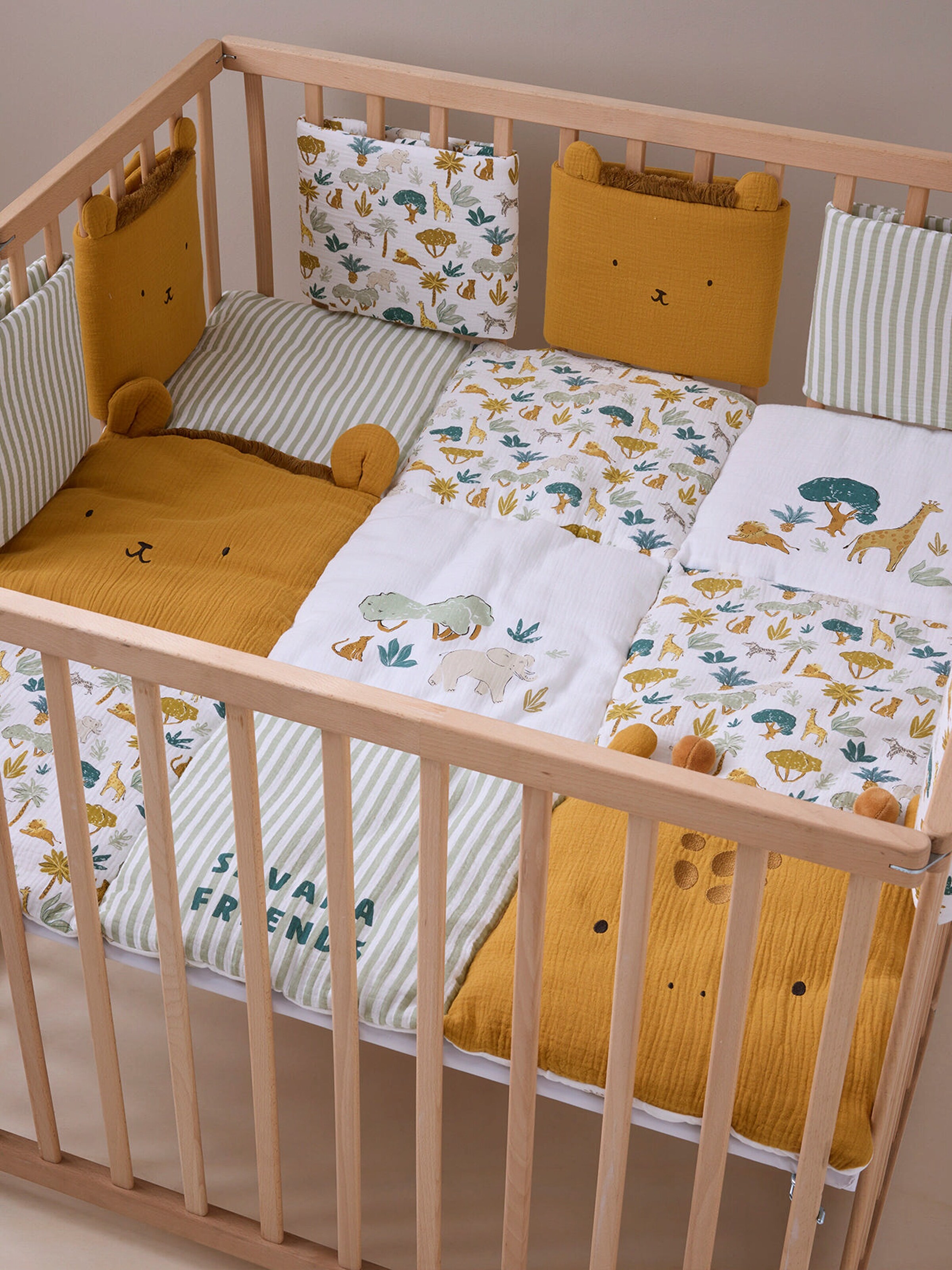 Vertbaudet Baby Bettumrandung / Laufgitterpolster SAVANNE mehrfarbig