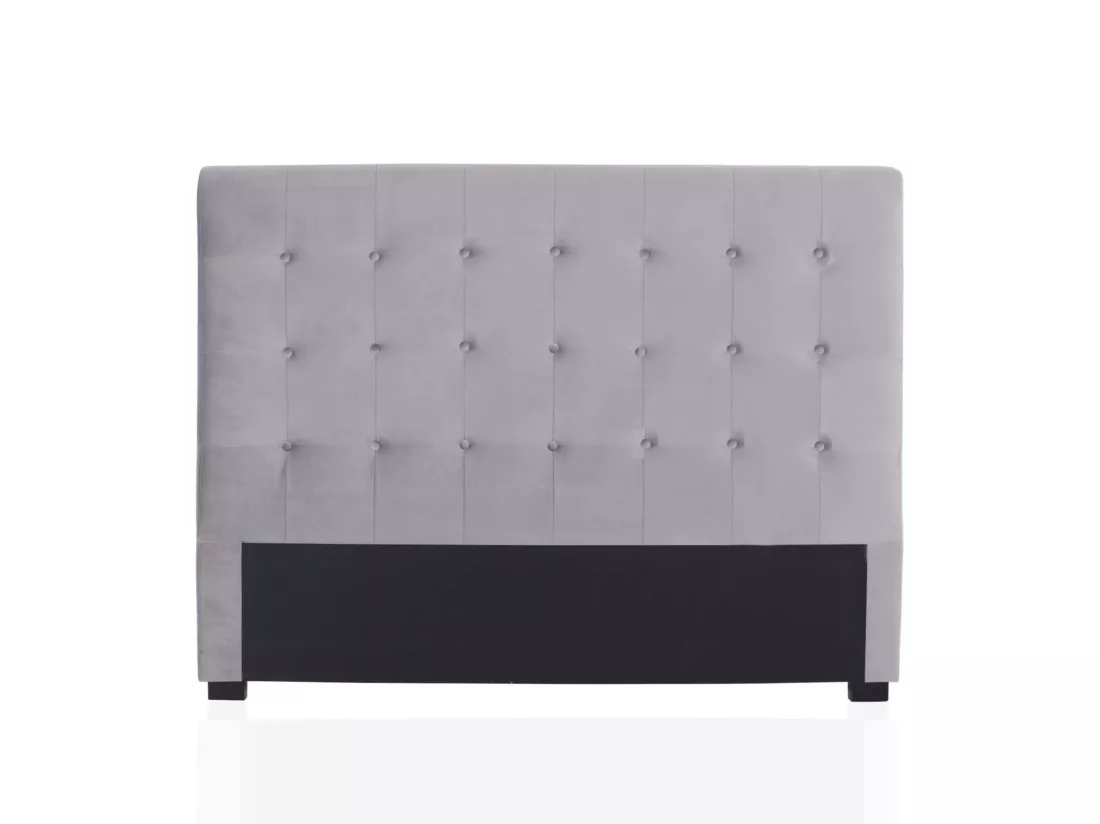 Tête de lit capitonnée Premium Velours 160cm Gris Argent