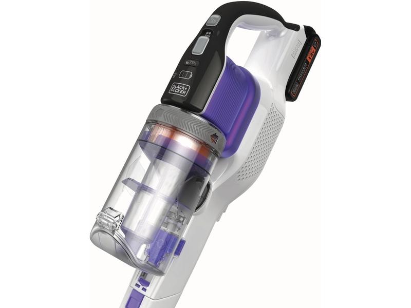 BLACK DECKER Akku-Hand- und Stielsauger Pet 4 in 1 Lila/Wei Akku-Stielsauger mit LED-Arbeitslich