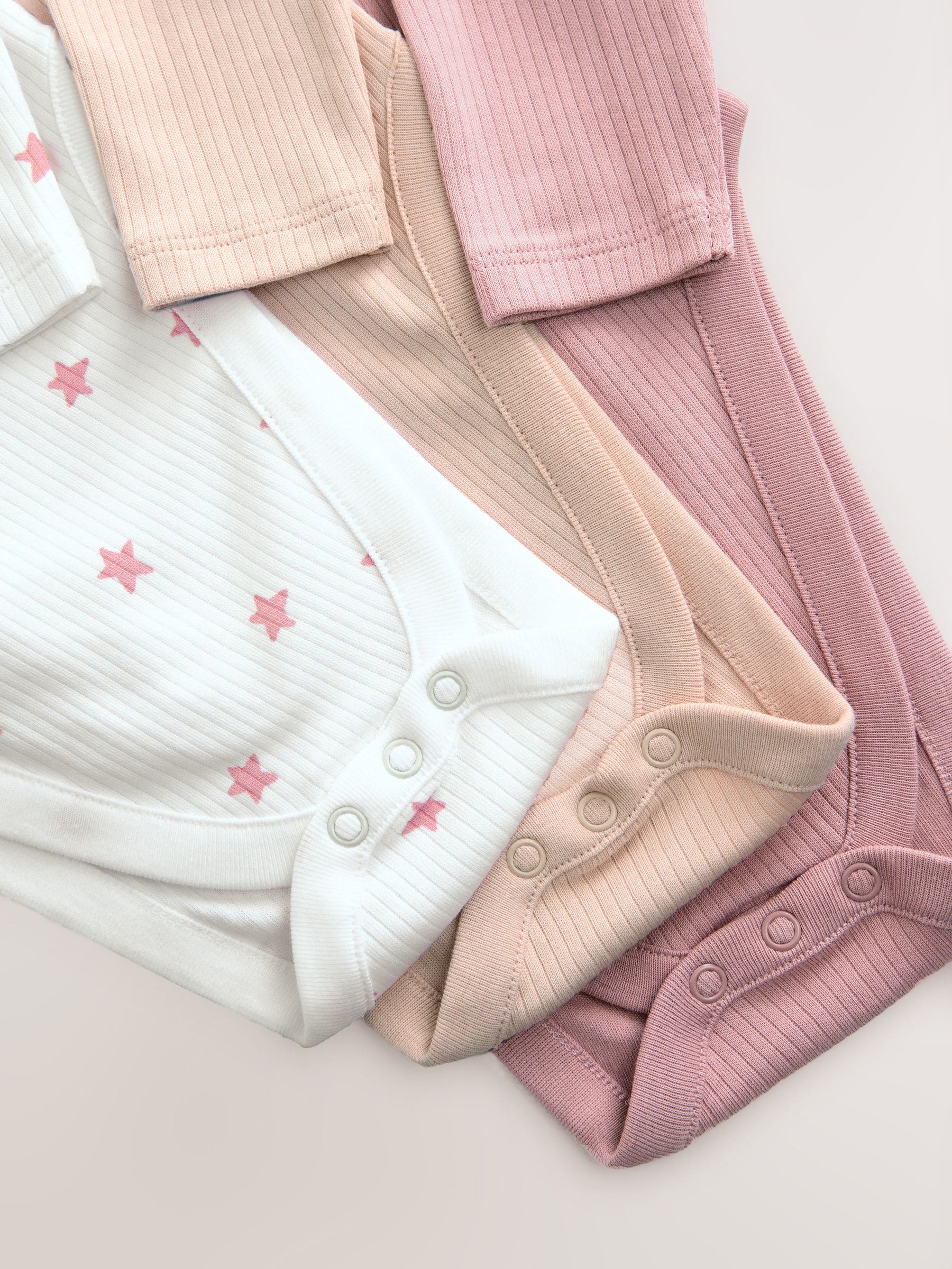 Roze - 3 Pack Hip Dysplasia Long Sleeve Baby Bodysuits