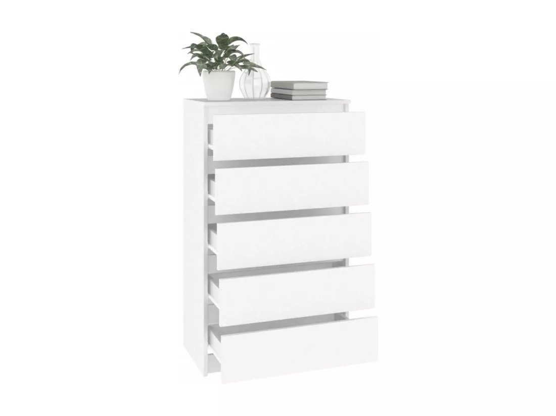 Commode Blanc 60x36x103 cm Bois d'ingénierie