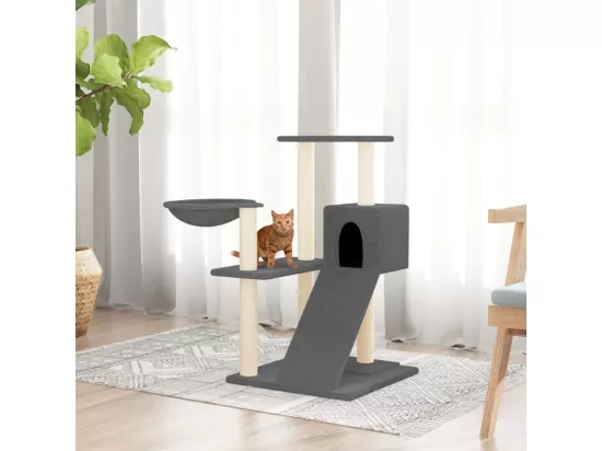 Arbre à chat avec griffoirs en sisal Gris foncé 82 cm
