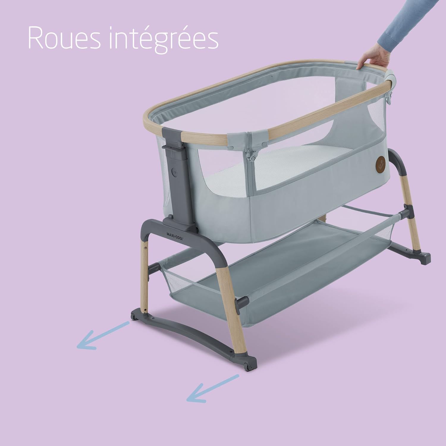 Maxi-Cosi Iora Berceau Cododo, Lit Cododo Bebe Pliable, 0-6 Mois, 9 kg Max, 4 Inclinaisons et 5 Hauteurs, Système Coulissant, Matelas Confort, Grand Panier, Facile à Transporter, Essential Graphite