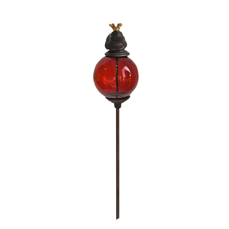 Tuteur boule grenouille rouge 10x117cm