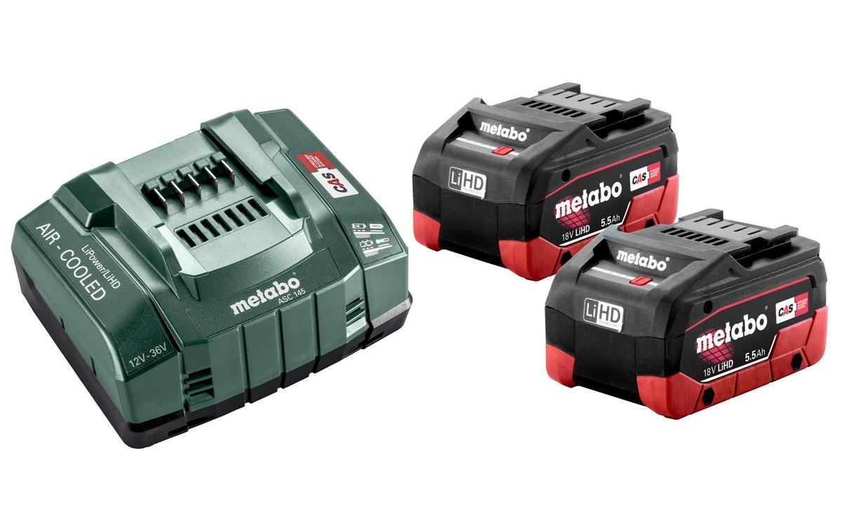 Akku und Ladegerät Basis-Set 2 x LiHD 5.5 Ah<br>18 V Basis-Akku-Set