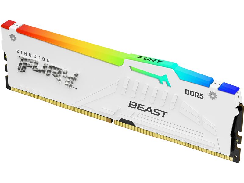 Kingston DDR5-RAM FURY Beast Weiss RGB 6000 MHz 2x 16 GB High-Performance Arbeitsspeicher mit RGB-Beleuchtung