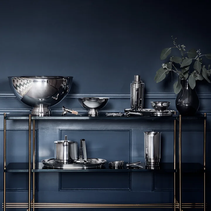 Georg Jensen - Manhattan Untersetzer 4er-Set, Edelstahl / Leder