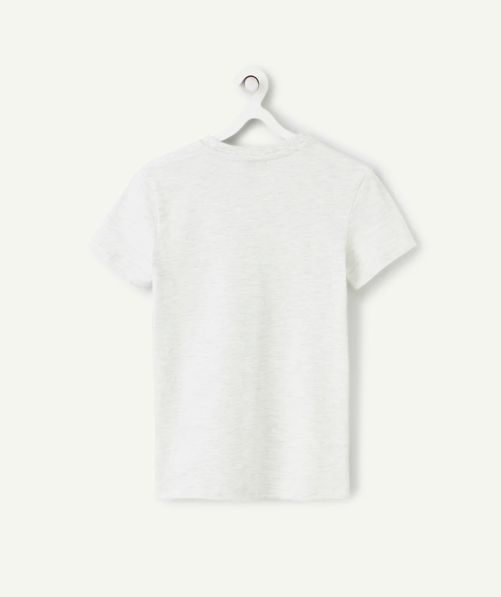 t-shirt manches courtes garçon en coton bio gris thème plage