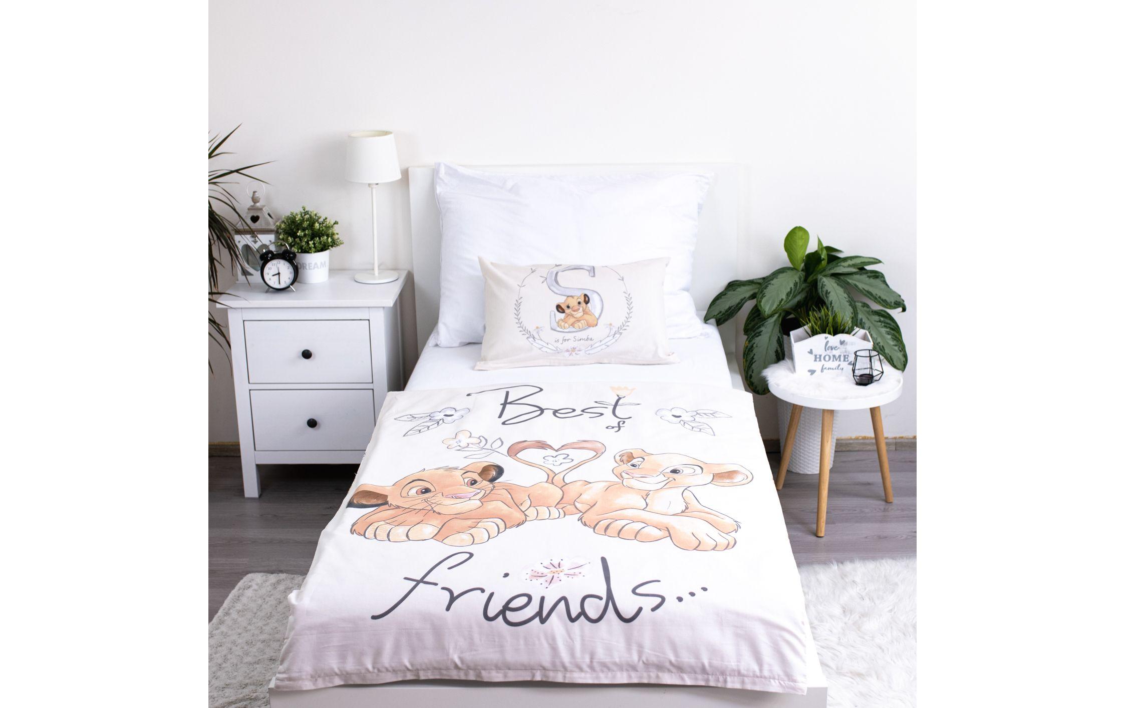 Kinderbettwäsche Lion King 100 x 135 cm + 40 x 60 cmBettwäscheset für ein kleineres Kinderbett