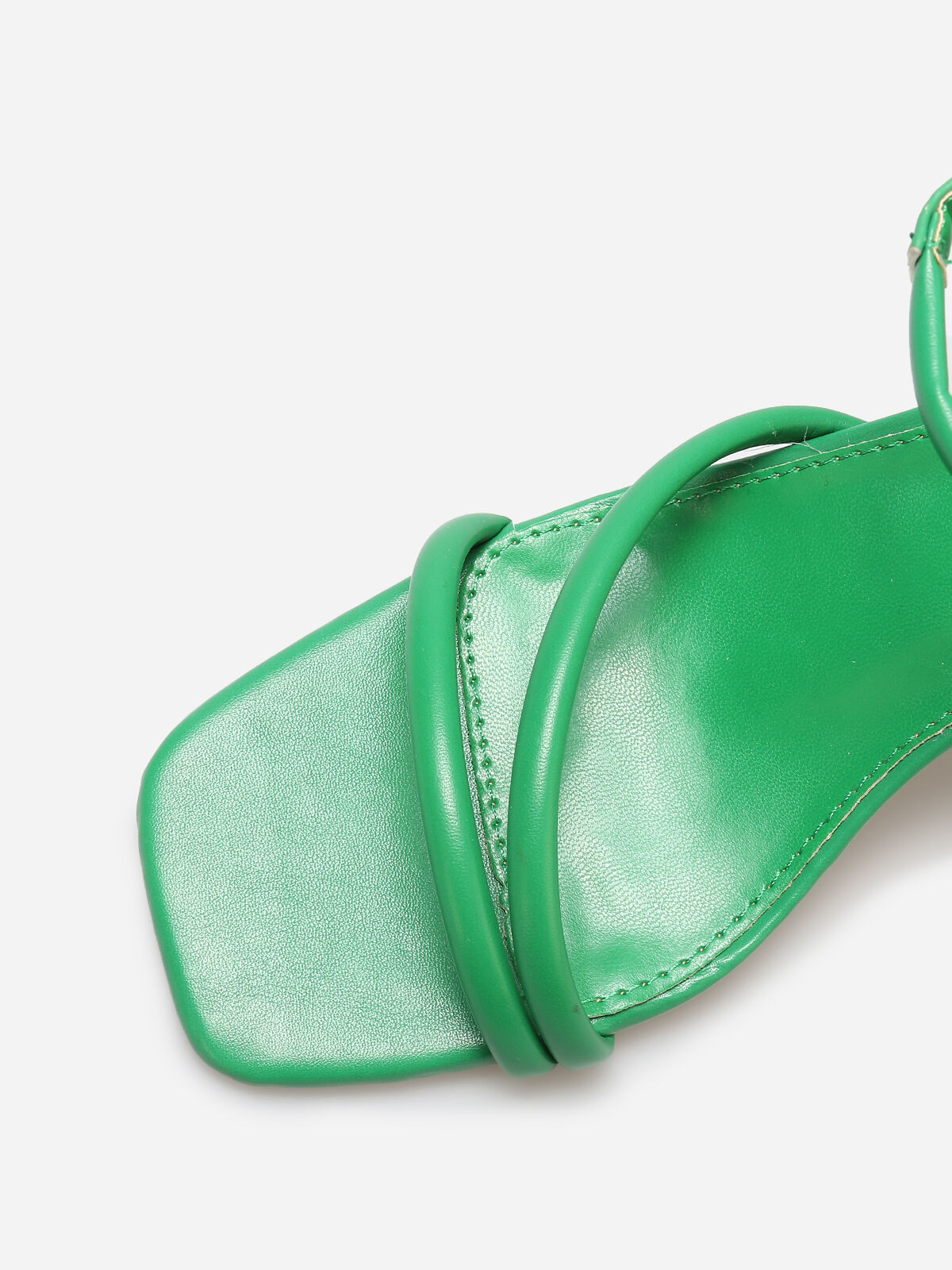 Sandales simili à brides matelassées- Vert