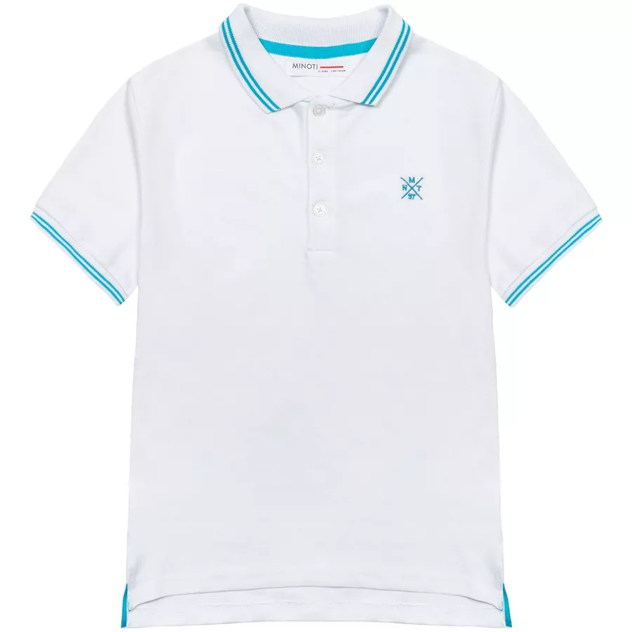 MINOTI Poloshirt mit Kontrastelementen Weiß