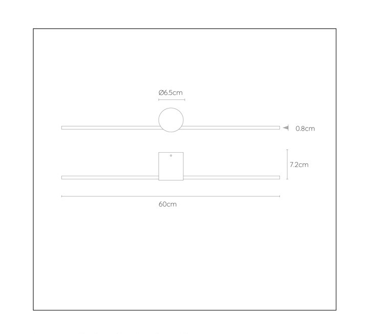 Lucide Mizar wandlamp 60cm 6W zwart