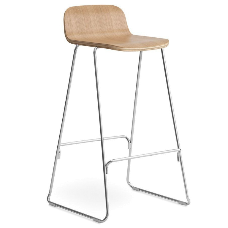 Normann Copenhagen Just Barstool barkruk met rugleuning 75 cm naturel