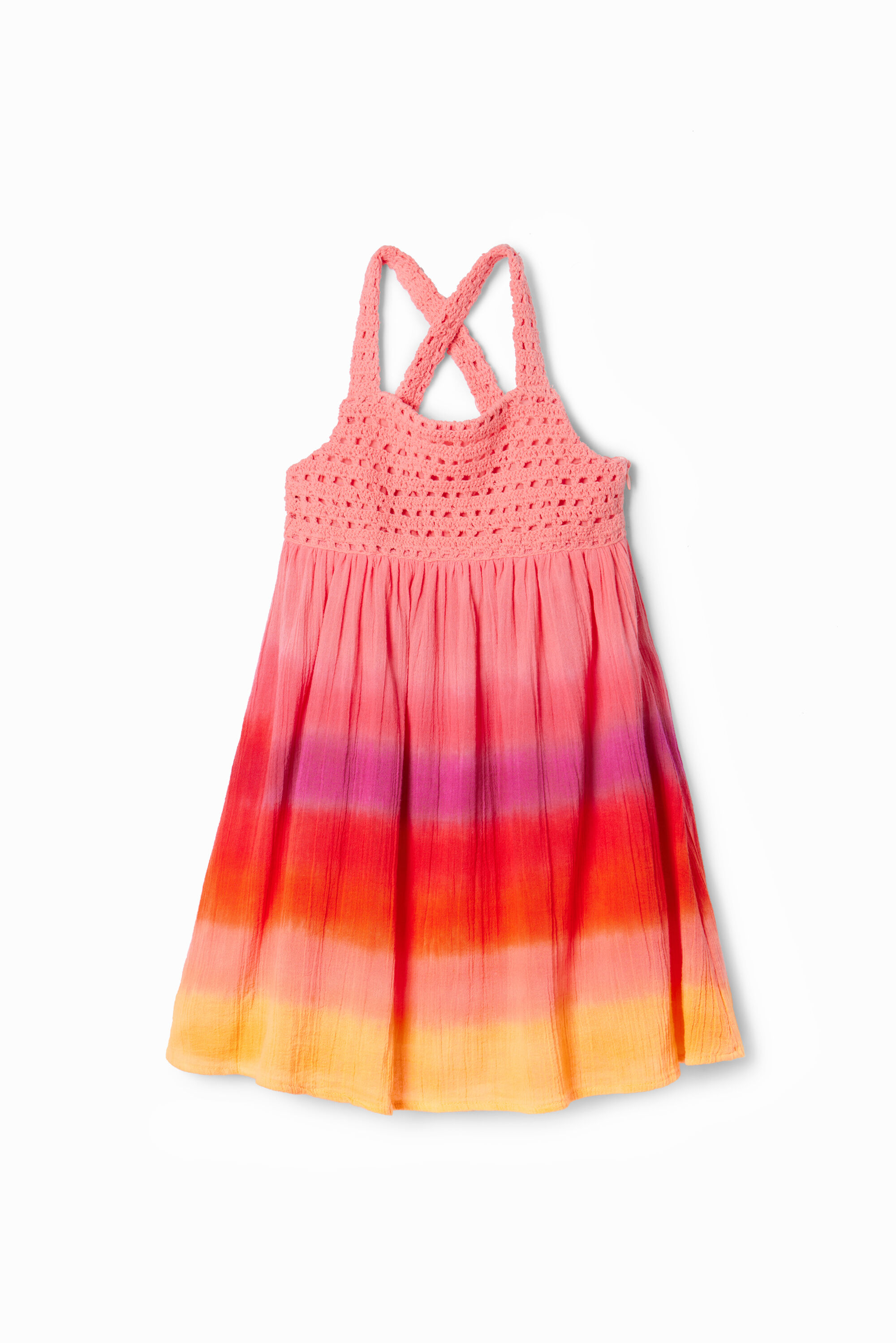 Robe crochet multicolore