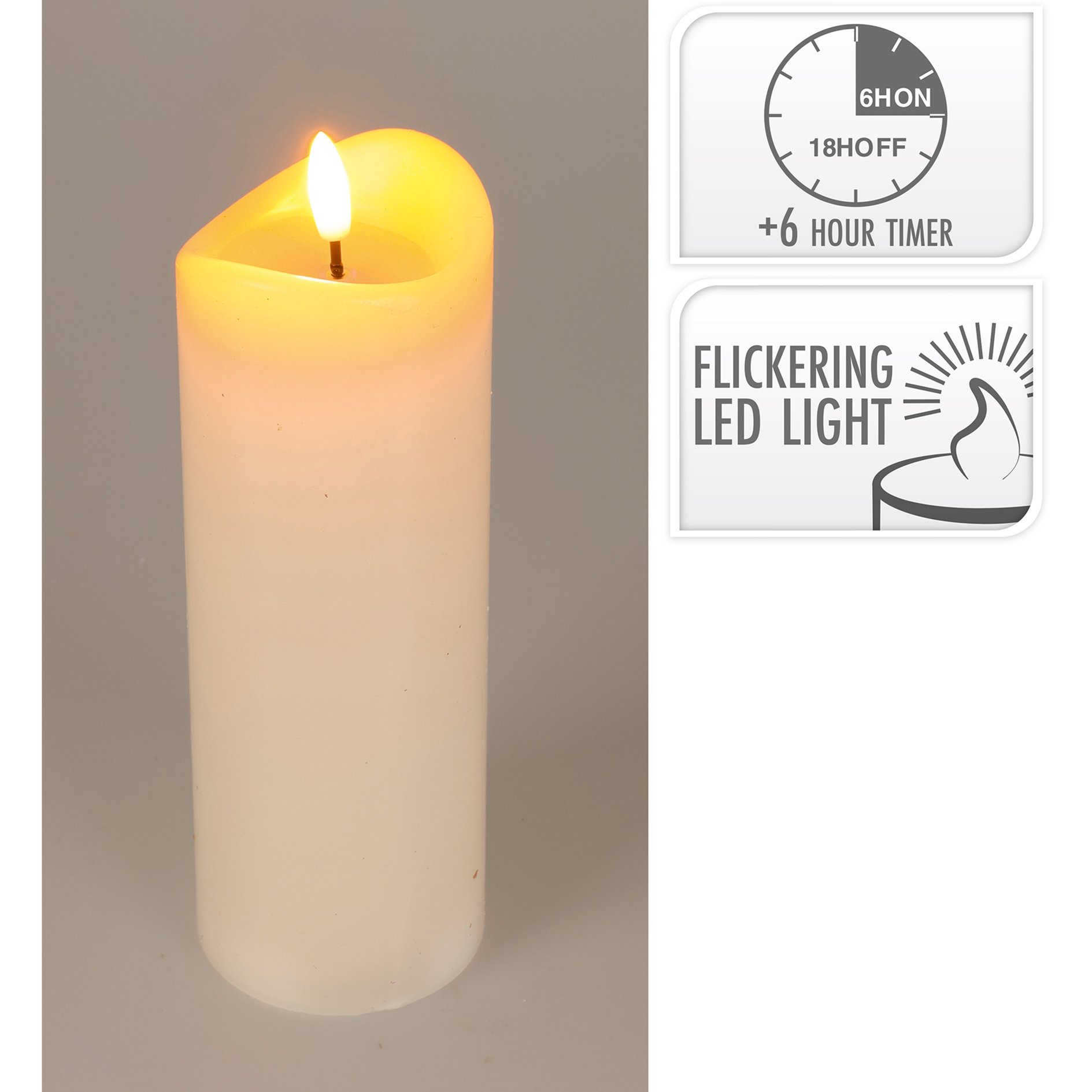 LED-Kerze - elfenbein - Jelly-Effekt