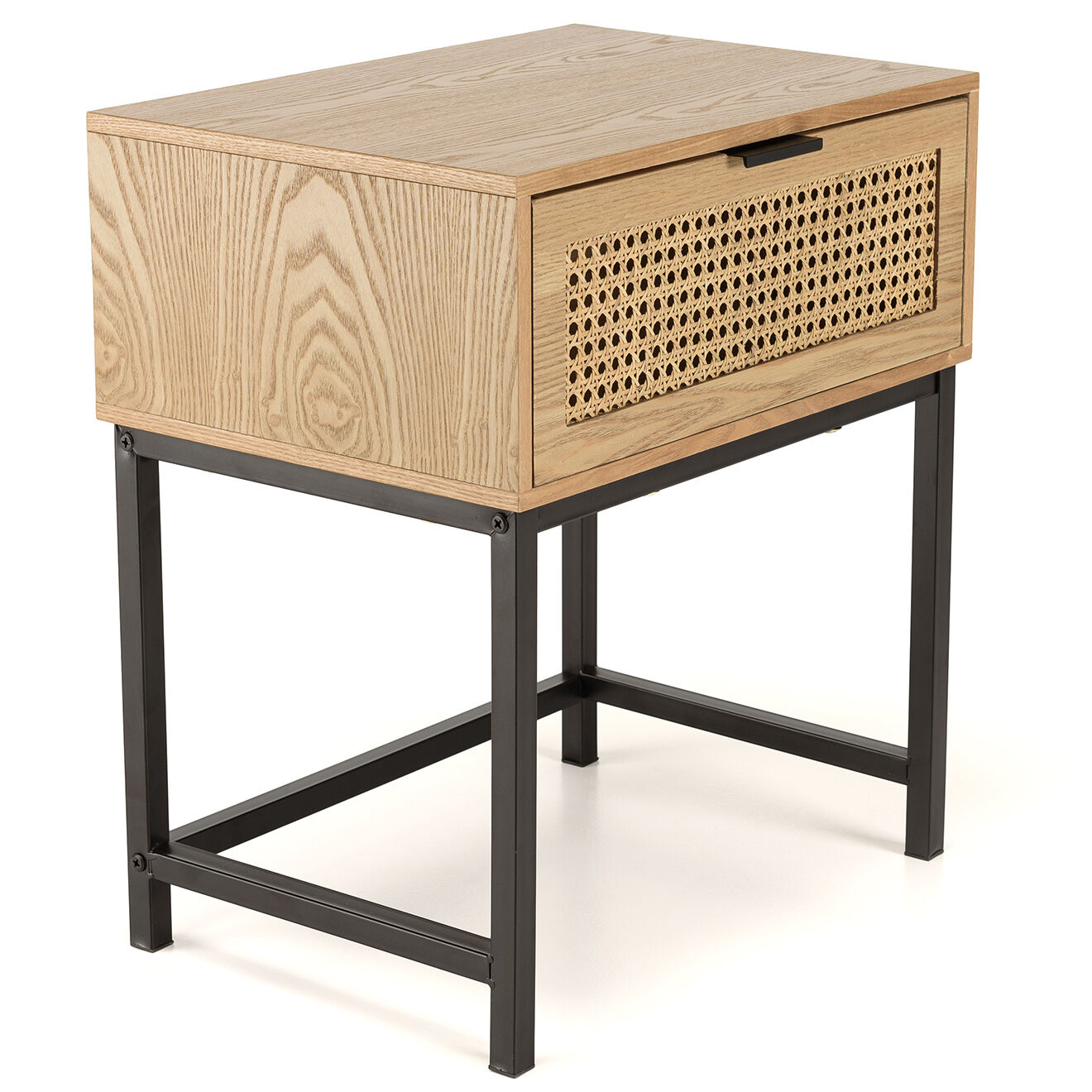 Macabane Chevet 1 tiroir rotin Marceau - 48x34x55 cm