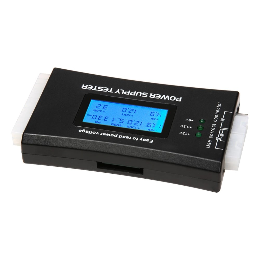 Digitaler PC Netzteil Spannungstester   LCD Display mit 20/24-pol. für ATX / mATX / mini-ATX / ITX (inkl. Warnsignal)
