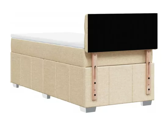 Sommier à lattes de lit et matelas Crème 90x190 cm Tissu