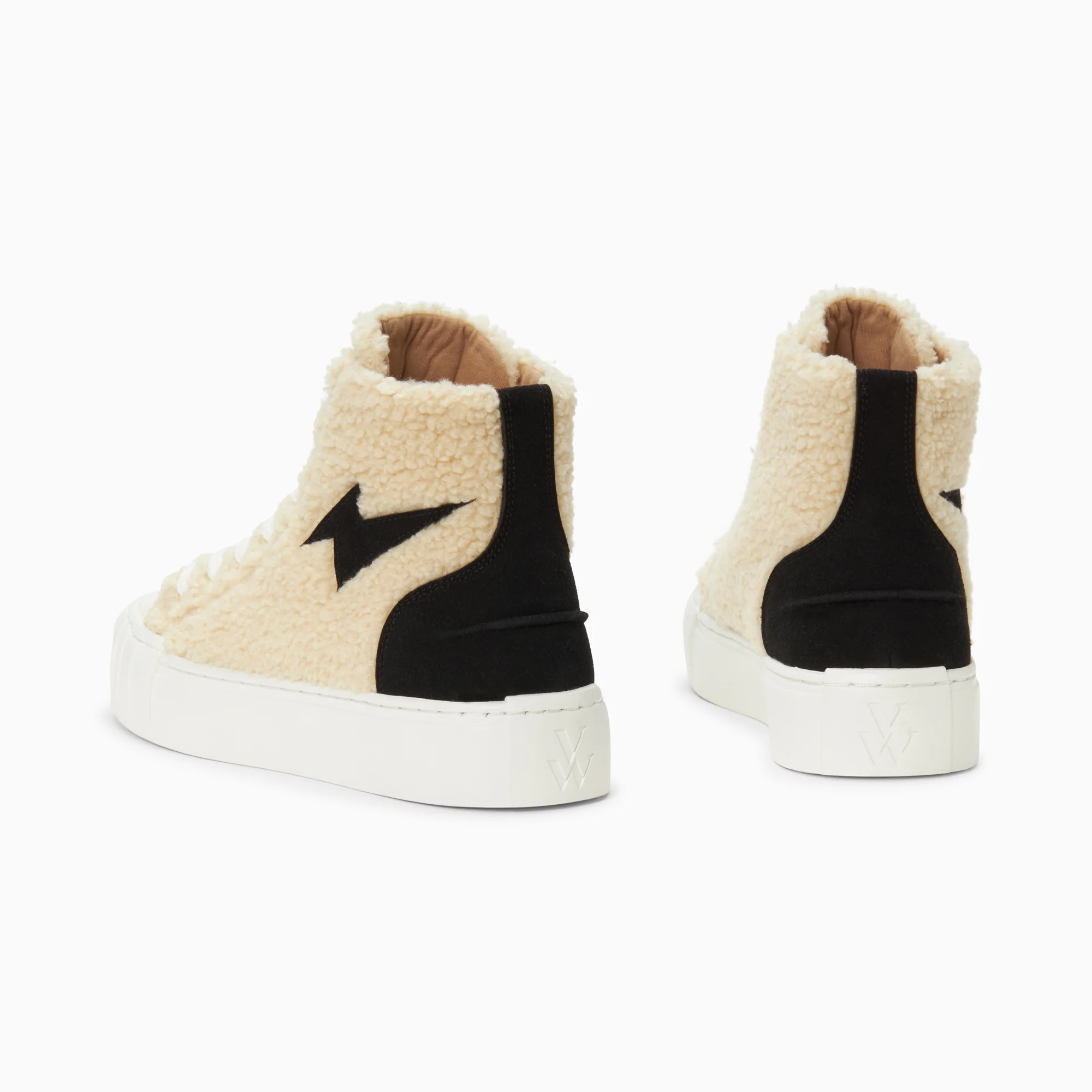 Sneakers-Baskets éclair Alba montantes blanc cassé