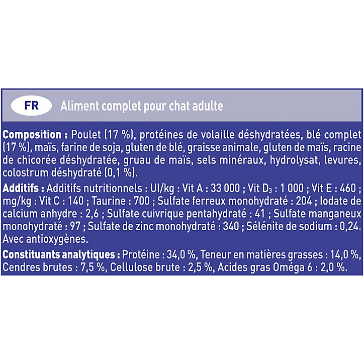 Croquettes pour chat adulte One Adulte poulet et céréales complètes 3kg