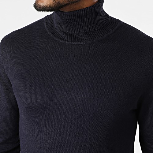 Pull Col Roulé Bleu Marine