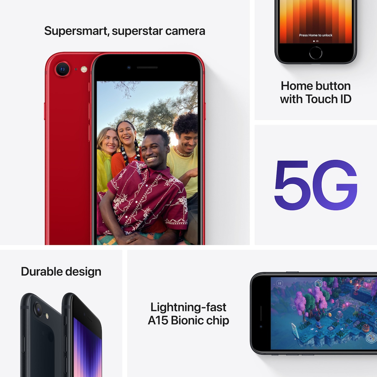 iPhone SE Gen. 3 smarttelefon 64GB (PRODUCT)RED