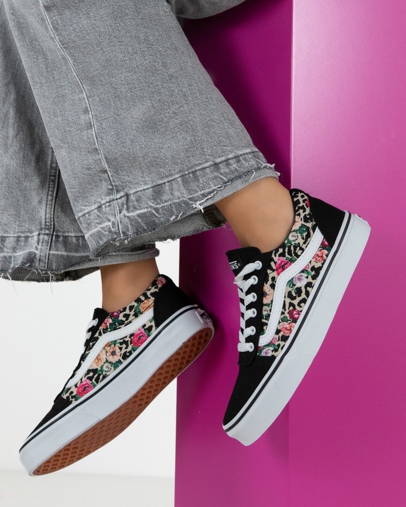 Vans Ward Floral Lage sneakers  - zwart