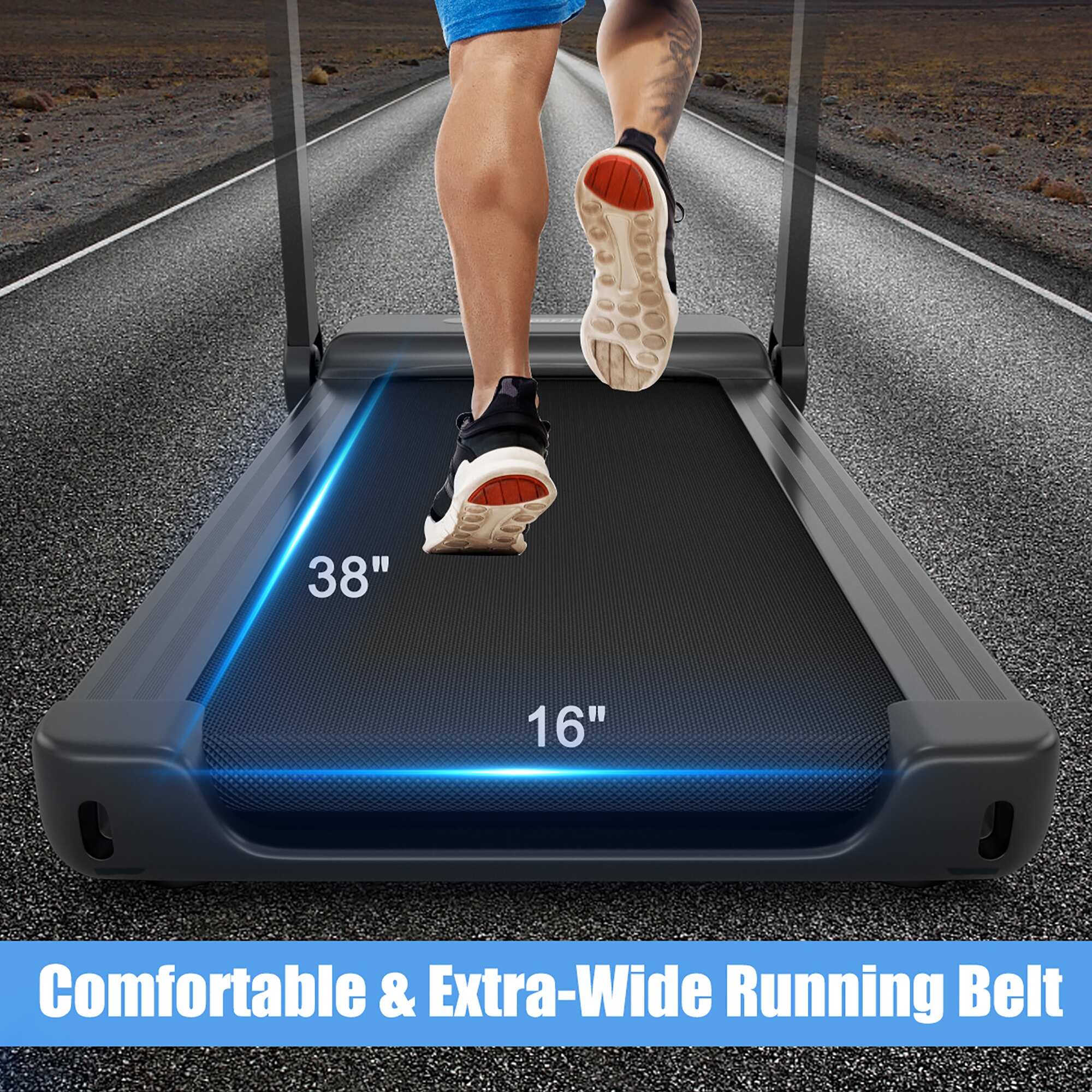 Esteira elétrica SuperFit 2.25HP com controle por aplicativo para corrida