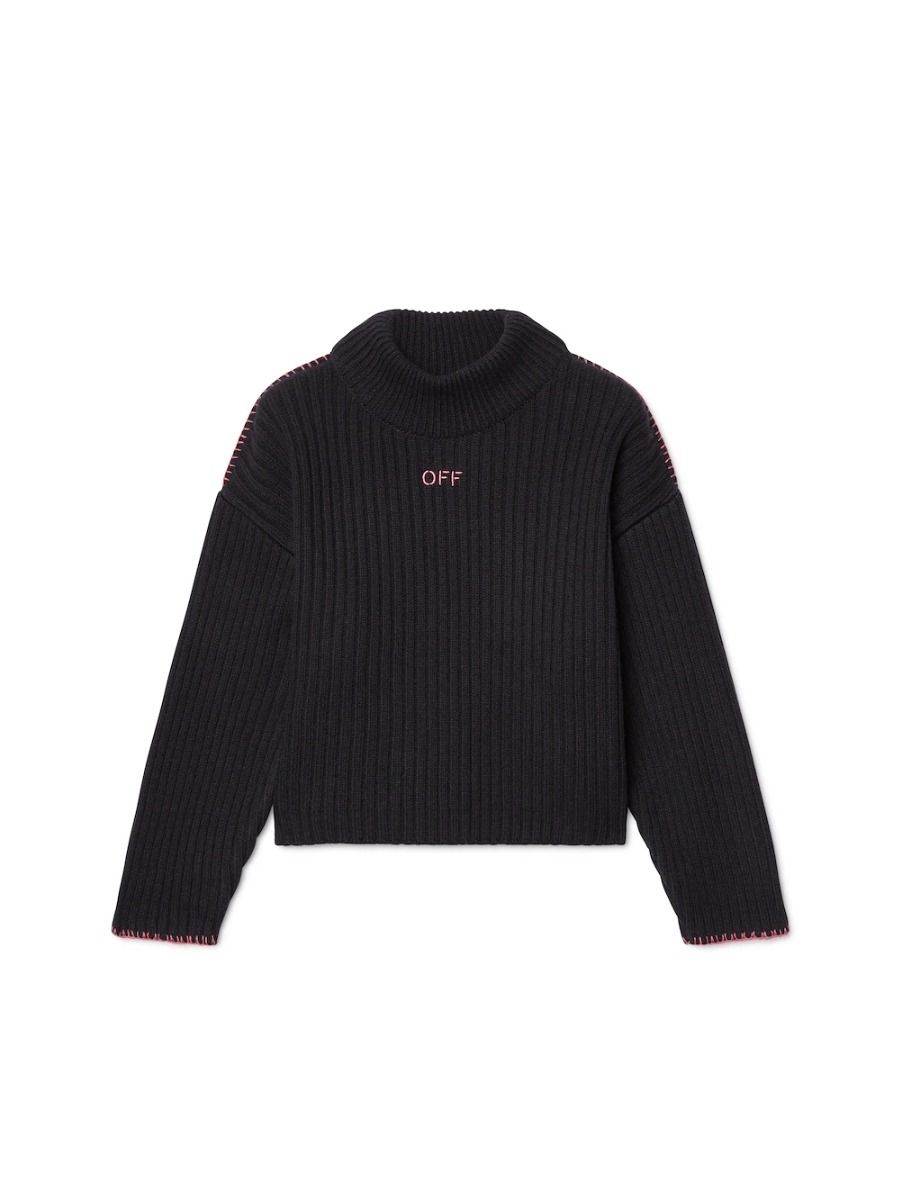 Off-White Black Off Stamp Ribbed Top