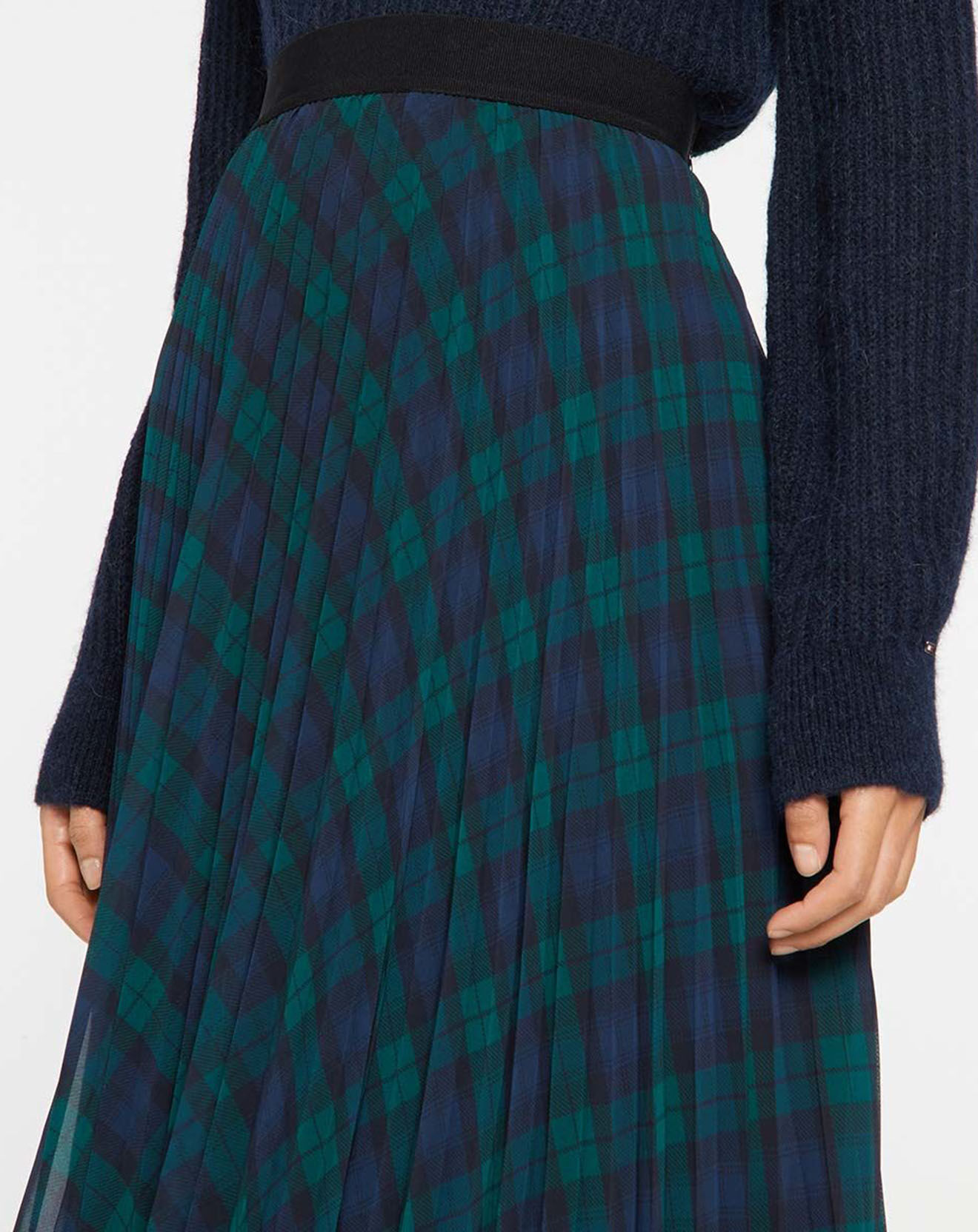 Tommy Hilfiger Jupe midi Icon Tartan Pleated bleu/vert