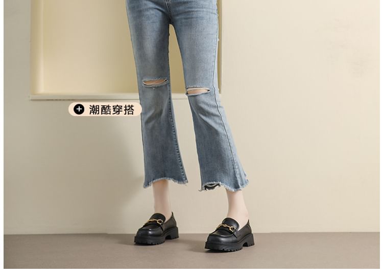 Aegina - Platform Plain Horsebit Loafers