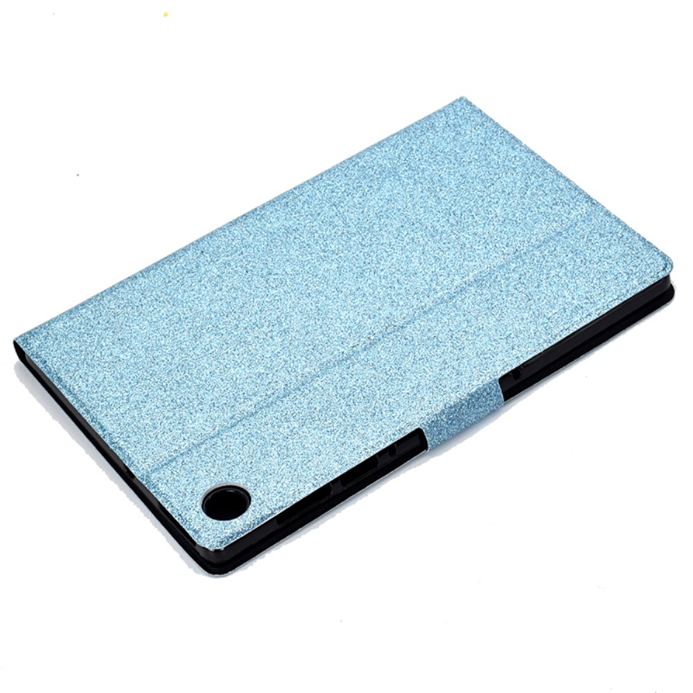 Samsung Galaxy Tab A11  Plus / A9  Plus Leder Tasche Flip Cover mit Glitzer Optik - Blau