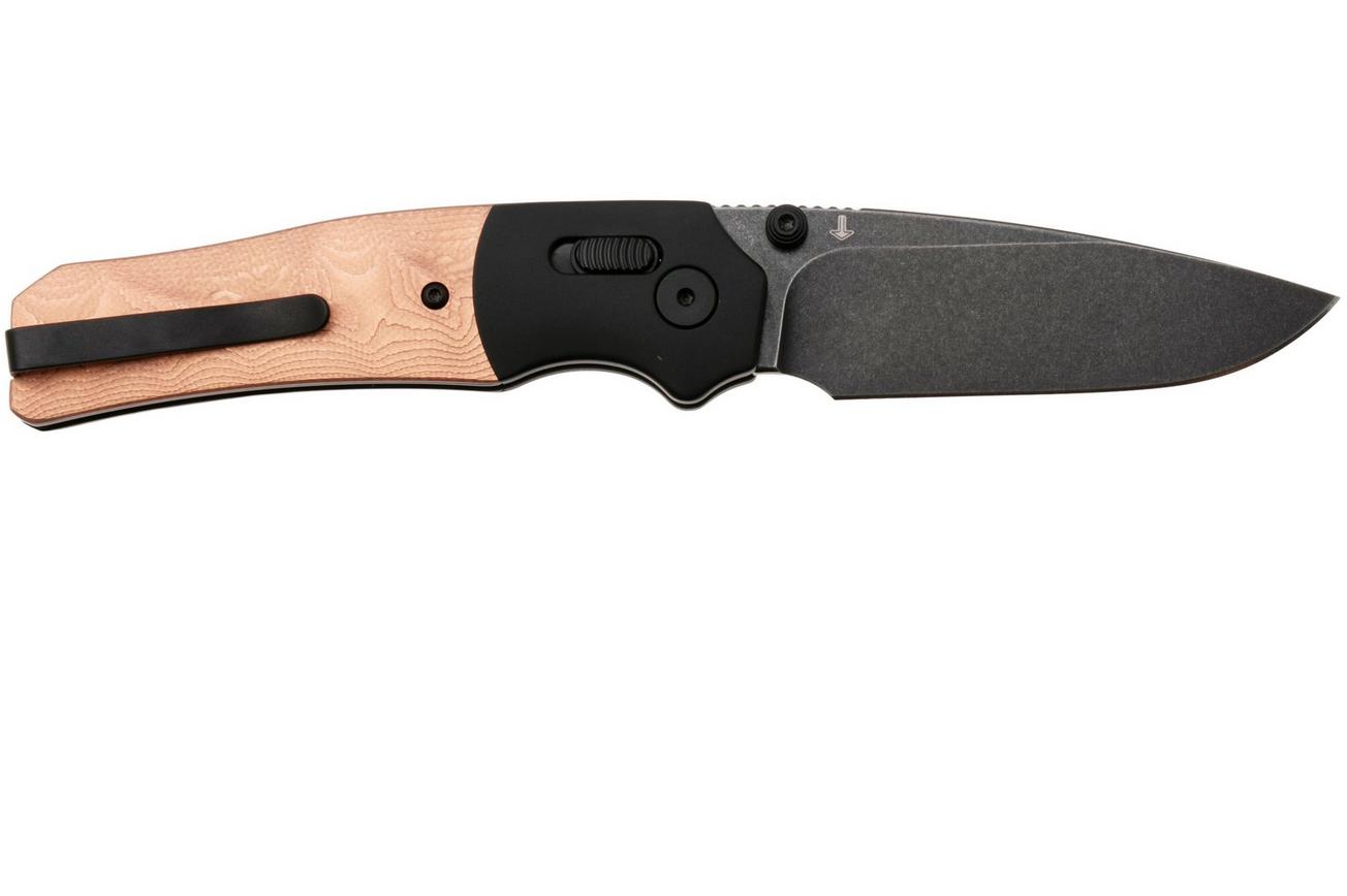 QSP Knife Vault QS157-D2 Blackwashed 14C28N, Copper Foil G10, zakmes, Jacob Lundquist design