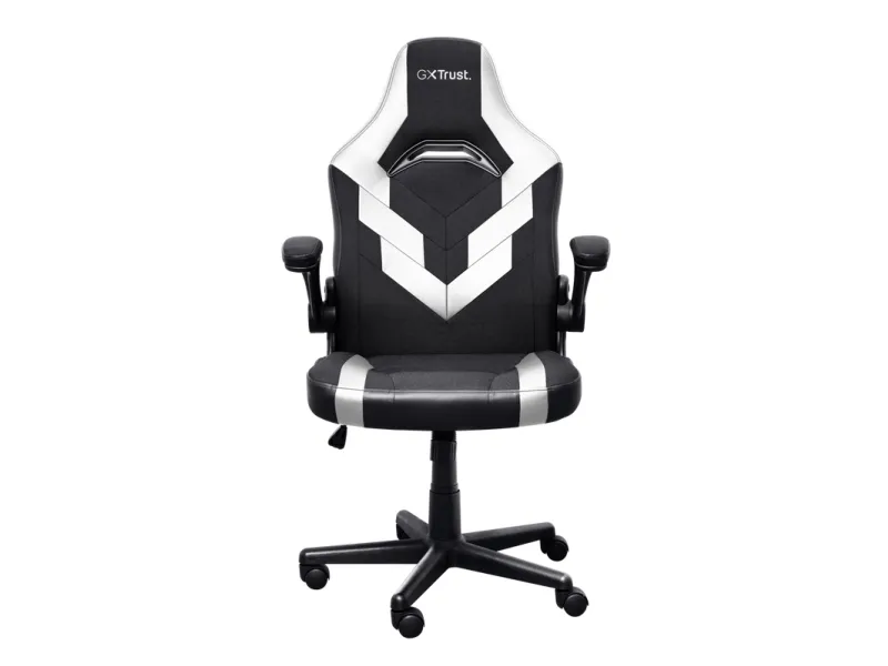 Trust GXT 703W RIYE - Spillestol - armstøtter - L-formet - vippe - drejeled - syntetisk læder, elastisk stof - hvid