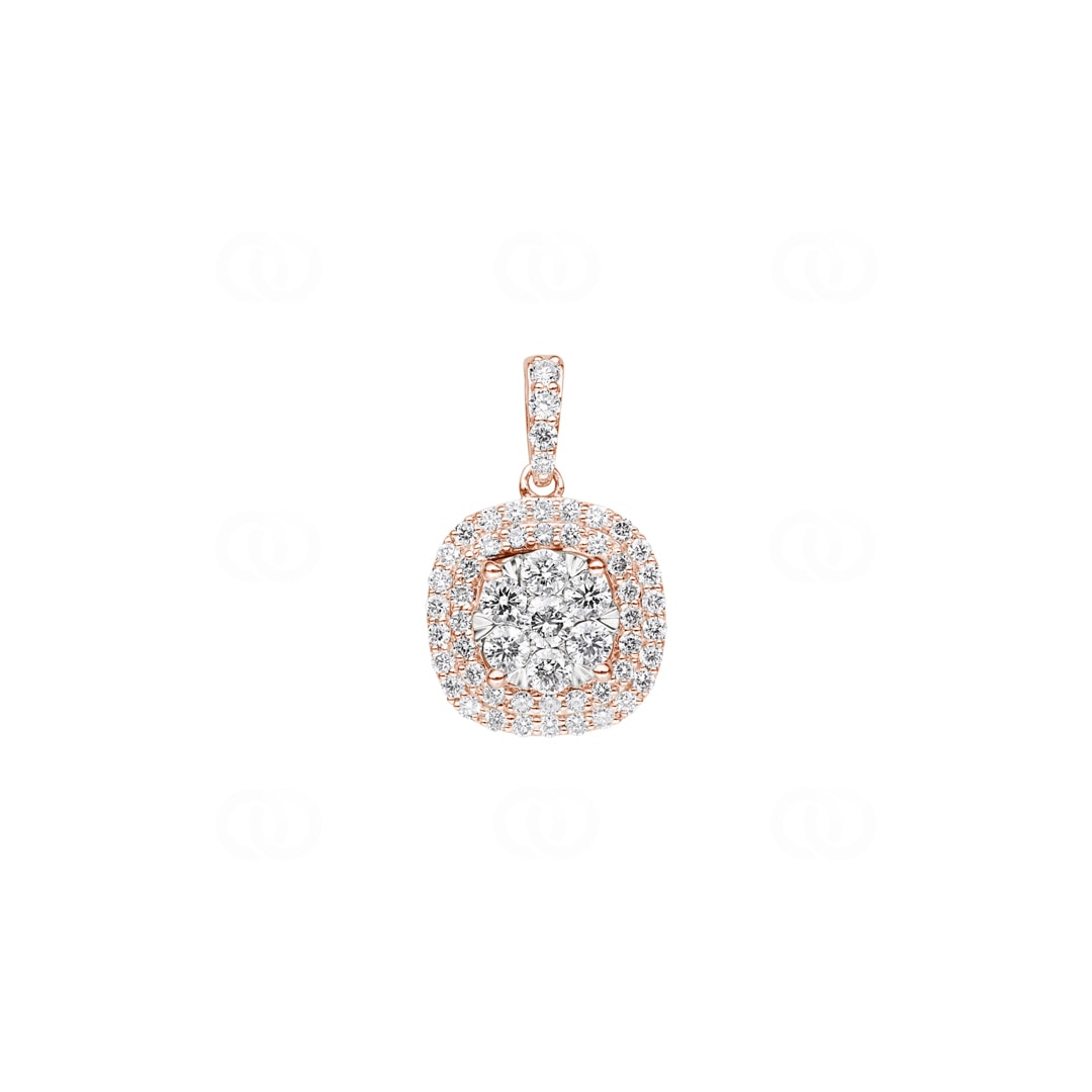 0.75 Karat Halo Diamantanhänger 750/18 K Roségold