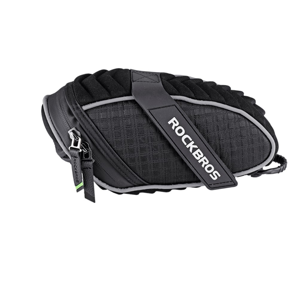 (1L) Wasserabweisende Fahrrad Satteltasche Gravel Bike Reflektierender Universal Velo Organizer - Schwarz