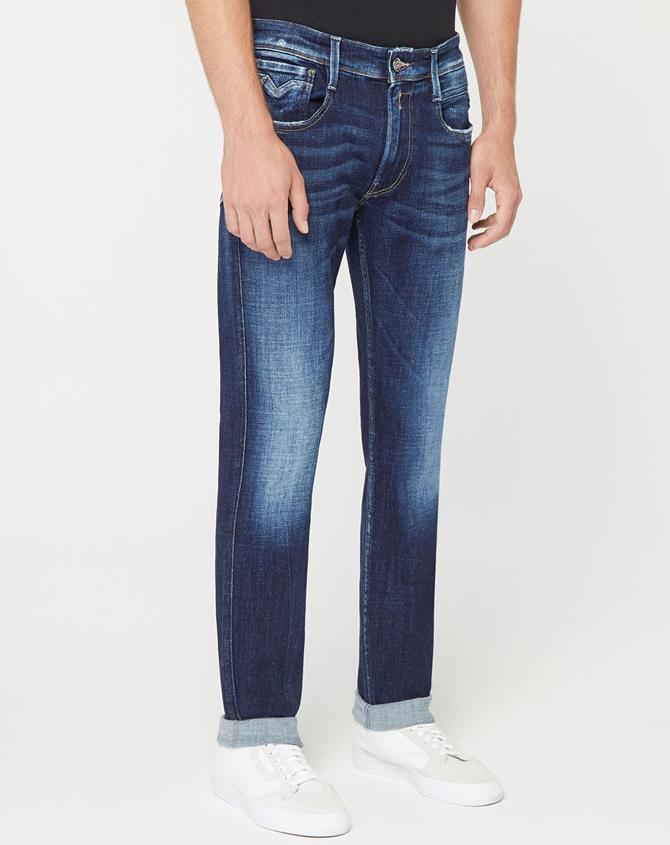 Replay Jean Slim Aged Eco Anbass bleu foncé