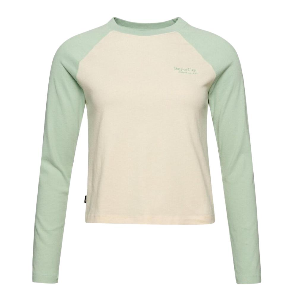 Superdry T-shirt Manches Longues Vert/Beige Femme Superdry Baseball