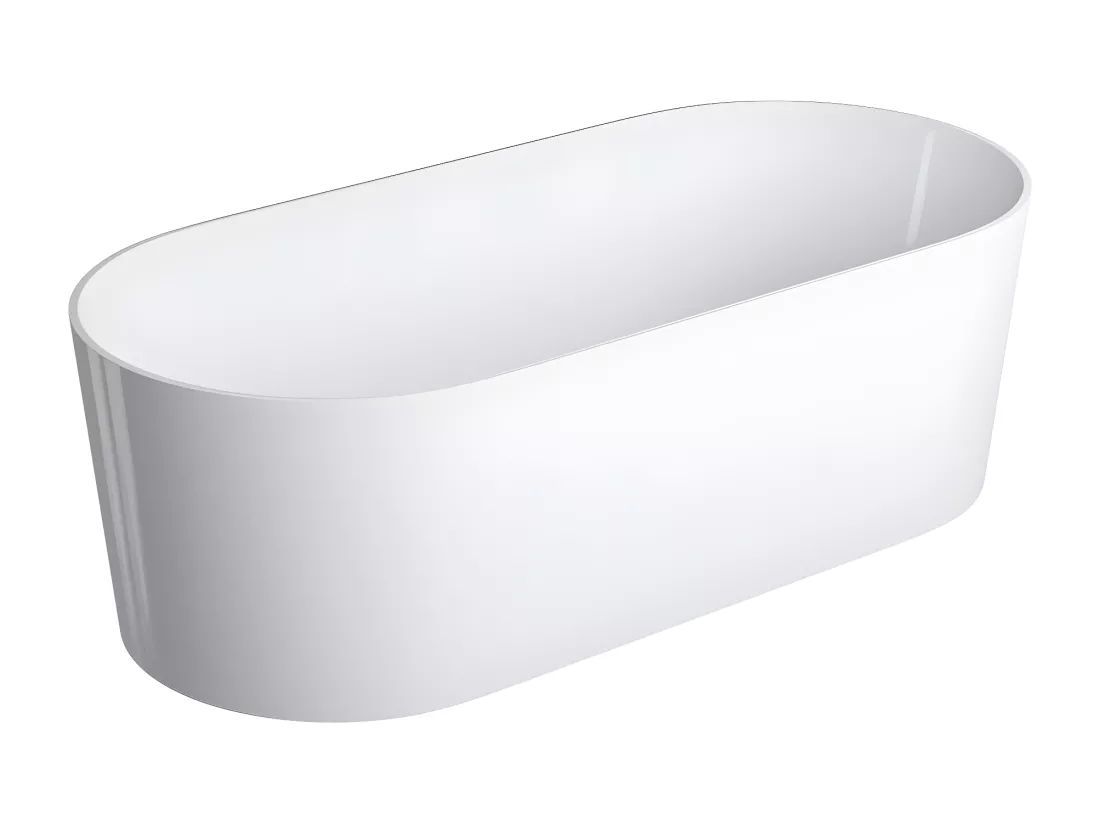 baignoire îlot OMNIRES OVO M+ 160X75 CM couleur : blanc finition : brillant bonde et siphon inclus